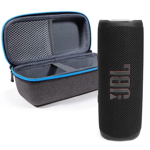 JBL Flip 6 Waterproof Portable Wireless Bluetooth Speaker Bundle with divvi! Premium Hardshell Case - Black