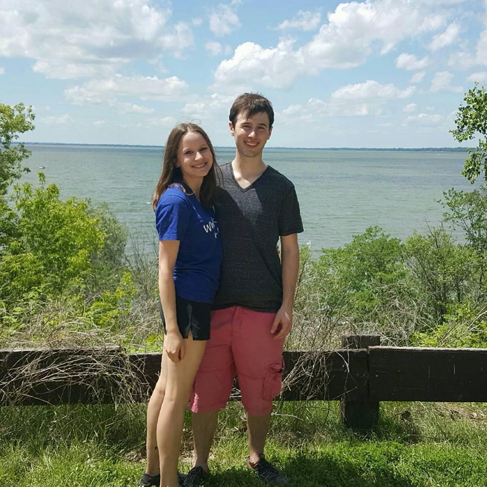 One of our first photos together, at High Cliff State Park