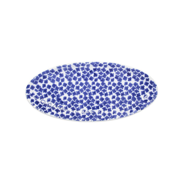 Vietri Santorini Flower Narrow Oval Platter