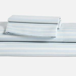 King - Luxe Sateen Core Sheet Set - Tandem Stripe in Sky