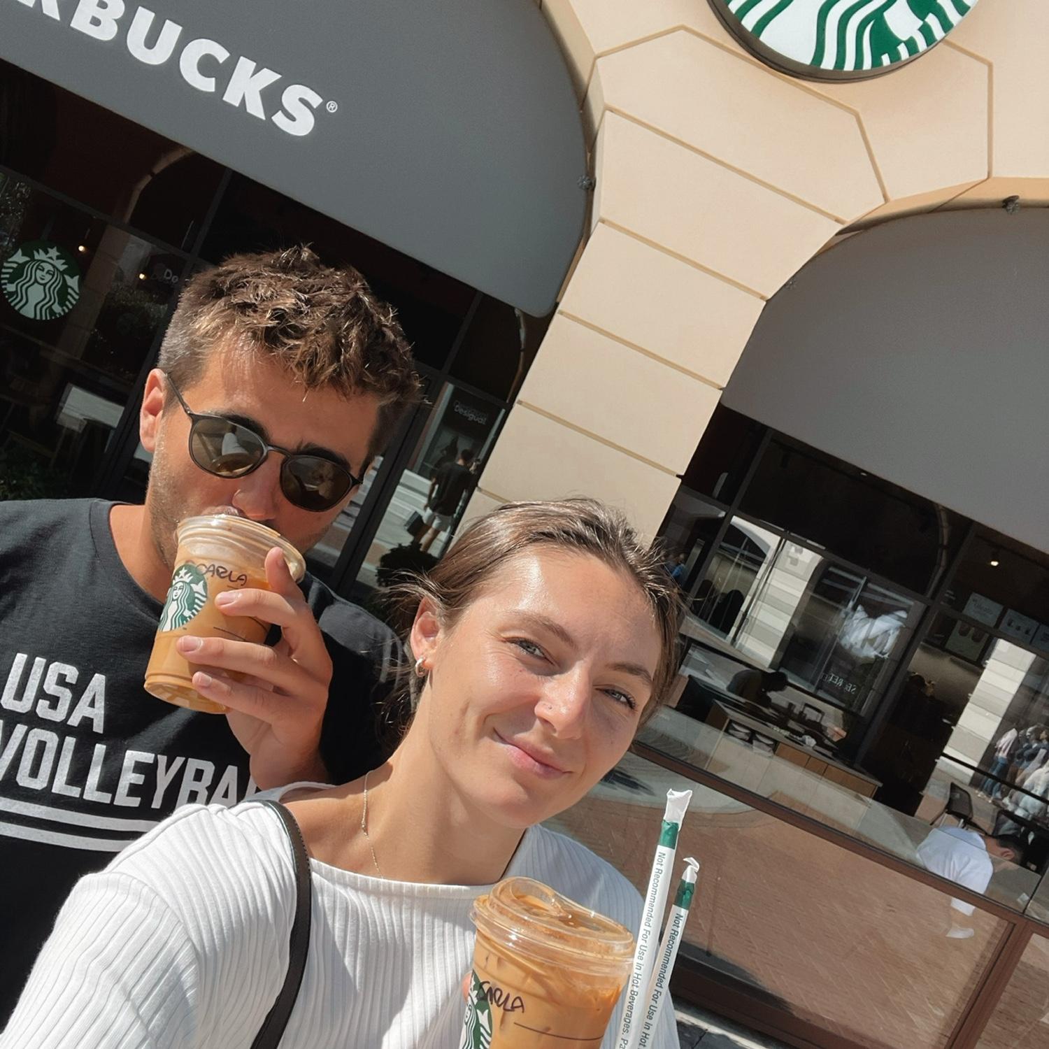 Grabbing a Starbucks in Italy