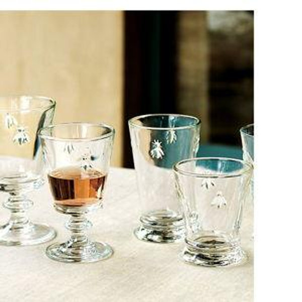 Bee Glassware Set of 4 with Honey Bee Embossment & Dishwasher Safe