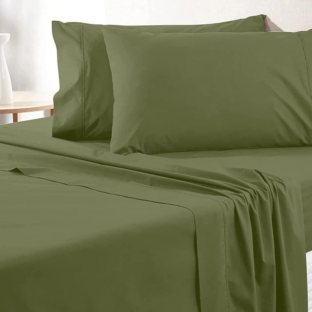 100% Cotton King Size Sheets Set - 700 Thread Count Sheets, Luxury Sheets Set (4Pc), High Thread Count Sheets vs Egyptian Cotton Sheets, 15" Elasticized Deep Pocket, Sage Hotel Sheets