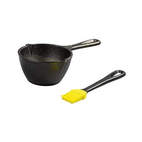 Lodge LMPB21 Cast Iron Silicone Brush Melting Pot, 15.2 oz, Black