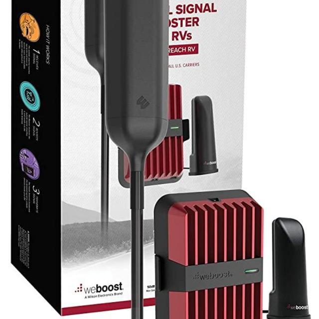 weBoost Drive Reach RV - Cell Phone Signal Booster kit | Boosts 4G LTE & 5G for All U.S. Carriers - Verizon, AT&T, T-Mobile & more | Made in the U.S. | FCC Approved (model 470354)