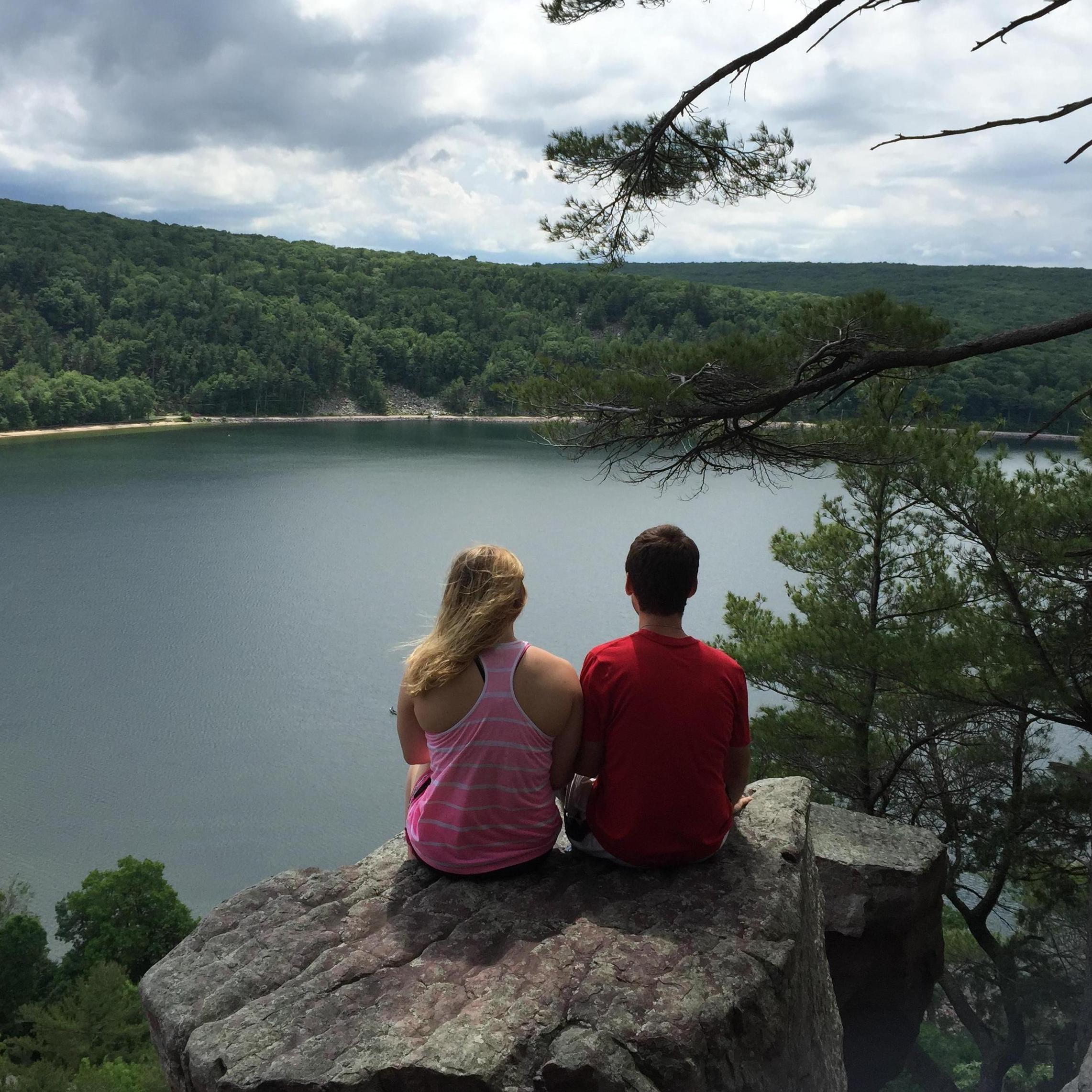 Local adventures, either local to McHenry or our respective undergrad, included: many trips to Devil's Lake State Park in Wisconsin where it's a bit more "mountainous" for our liking!