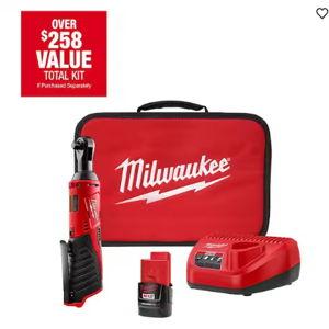 M12 12V Lithium-Ion Cordless 3/8 in. Ratchet Kit with One 1.5 Ah Battery, Charger and Tool Bag