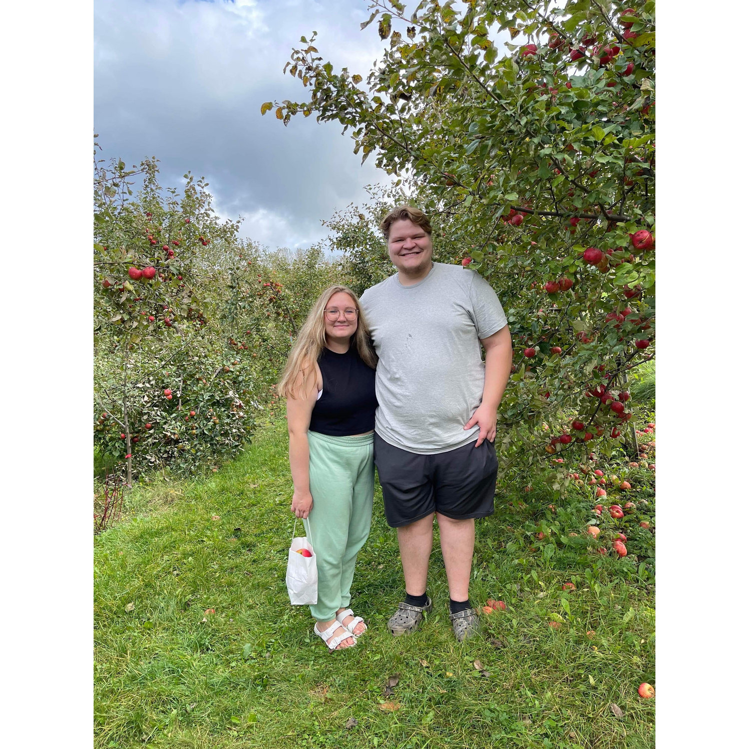 Apple picking with family in Petoskey