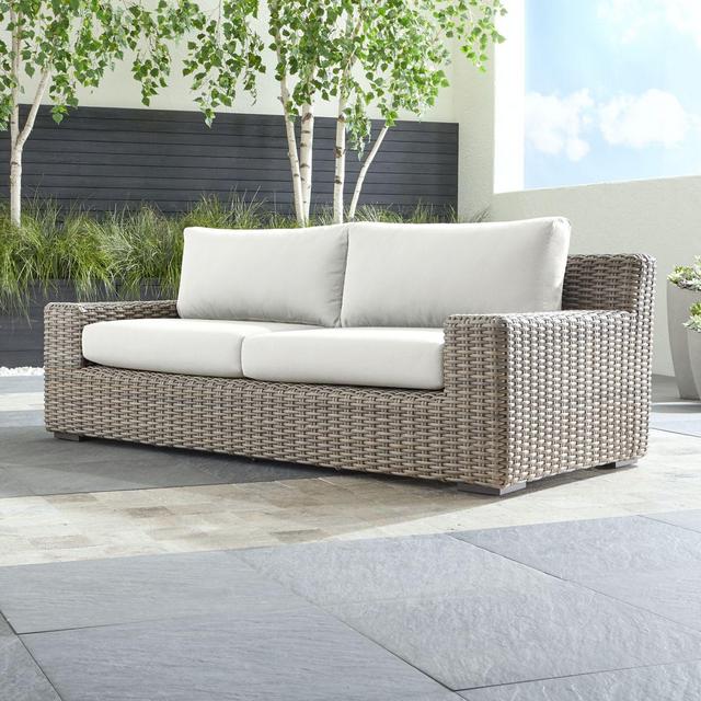 Cayman Outdoor Sofa with White Sand Sunbrella ® Cushions