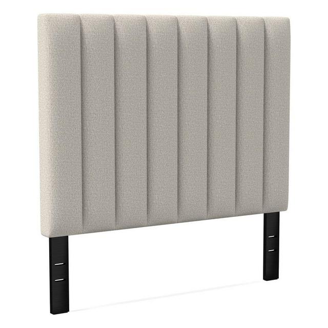 Channel Tufted Headboard Tall, King, Twill, Stone