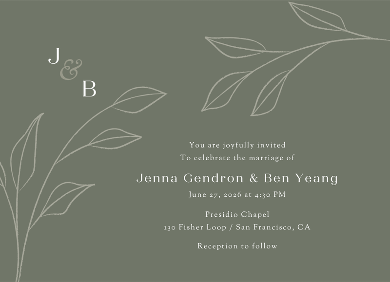 Cassis Landscape | Dark Sage | Zola Wedding Invitations