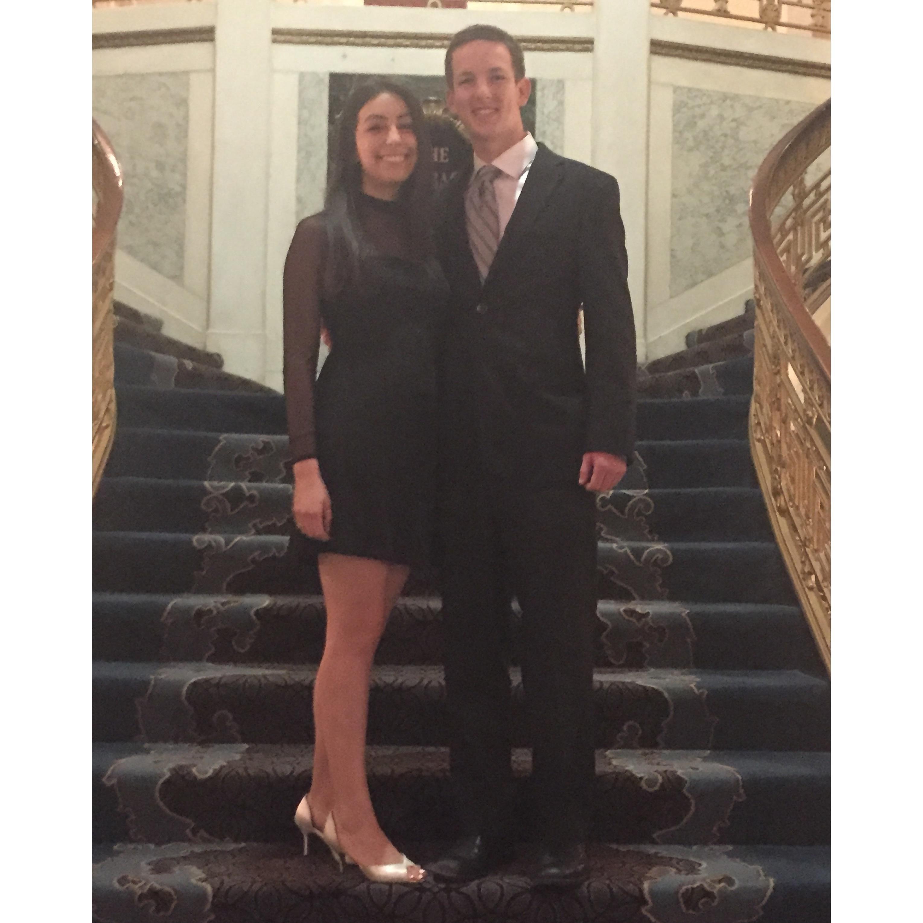Keegan and Marissa celebrating Alpha Sigma Phi's spring formal in Nashville - April, 2016