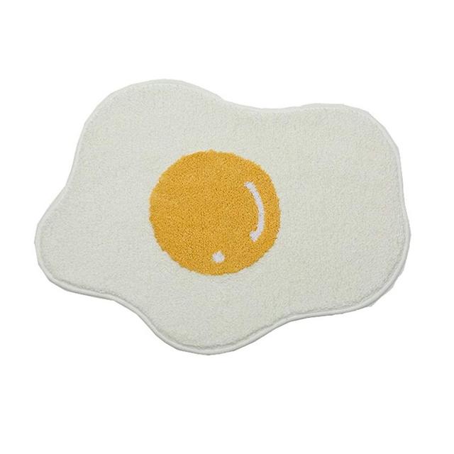 Bath Rug Mat, 18” x 25”, Funny, Cute, Ultra Soft, Plush, Shaggy, Water Absorbent, Non-Slip, Machine Wash/Dry, Carpet Doormat, Egg Rug for Bathroom, Sink, Toilet, Shower, Tub, Living Room