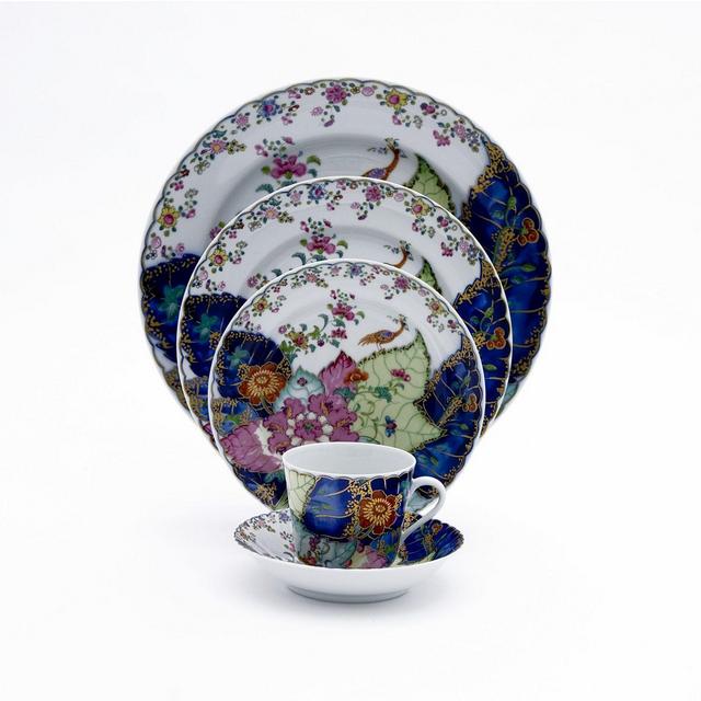 Mottahedeh Tobacco Leaf Rim Soup Plate