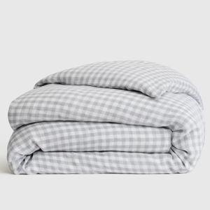 Linen Duvet Cover | Quince in Blue Fog Gingham