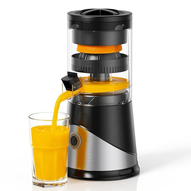 Electric Citrus Juicer, Hands-Free One-Touch Orange Juice Squeezer, Rechargeable Juicer Machines with Ultra-Powerful Motor for Effortless Juicing, Countertop Small Kitchen Appliance for Orange, Lemon