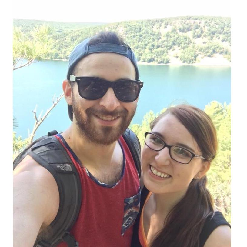 Our very first picture together hiking at Devils Lake State Park