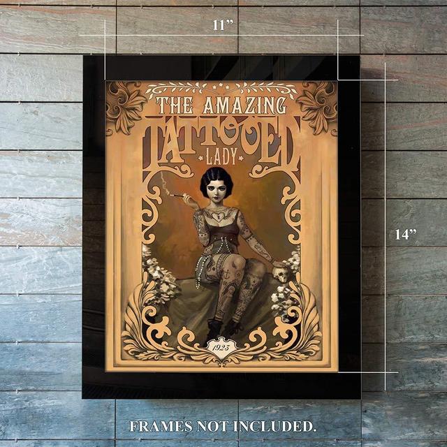 The Amazing Tattooed Lady Original Poster 1923 Tattoo Art (11 x 14) Unframed Print for Anyone Who Likes the Unusual