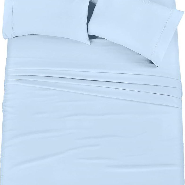 Utopia Bedding Full Bed Sheets Set - 4 Piece Bedding - Brushed Microfiber - Shrinkage and Fade Resistant - Easy Care (Full, Ice Blue)
