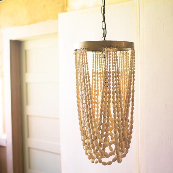 Wooden Bead Chandelier