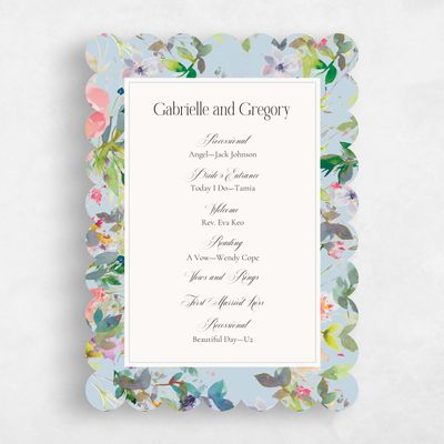 Blue Scalloped Wedding Program - Addison