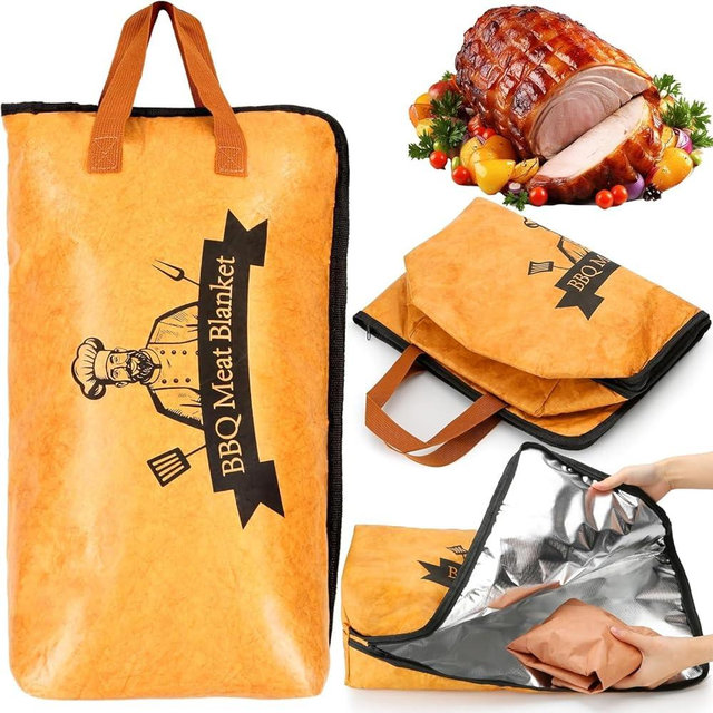 BBQ Blanket for Resting Meat Compatible with Smoker Grill, Reusable Pellet Smoker Meat Insulated Resting Bag with Wide Mouth for Large Brisket/Beef,Gifts for Men Him Dad, Accessories (23 inch)