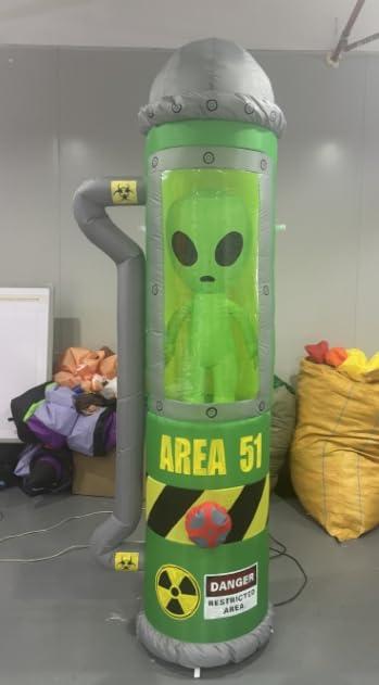 8FT Halloween Inflatables Outdoor Decoration, Alien Inflatble Halloween Decor Outdoor Built-in LED Lighted Blow Up Decoration Home Yard Outdoor Indoor Garden Lawn Decor