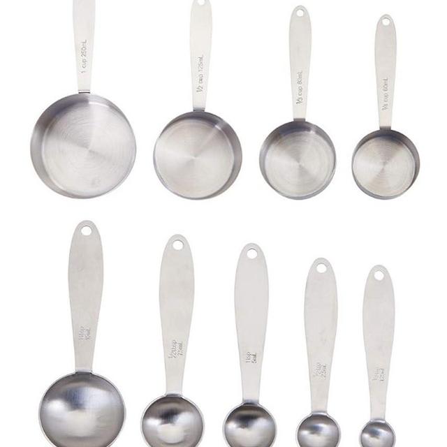 Farberware Pro Stainless Steel Measuring Cup and Spoon Set, 9-Piece