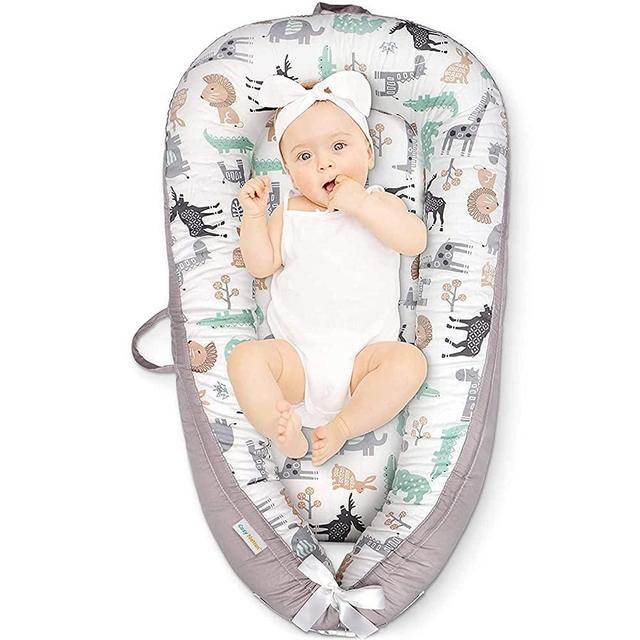 CosyNation Baby Lounger, Baby Nest for Co Sleeping, Ultra Soft and Breathable, Newborn Mattress for Crib & Bassinet, Perfect for Traveling and Napping, Essentials for Baby, Gift for Newborn(Animal)