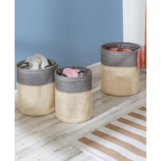 Honey Can Do Flexible Laundry Baskets with Handles, Set of 3