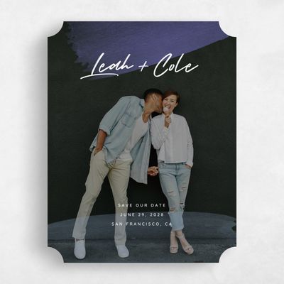 Blue Ticket Wedding Save the Date - Bailey Portrait