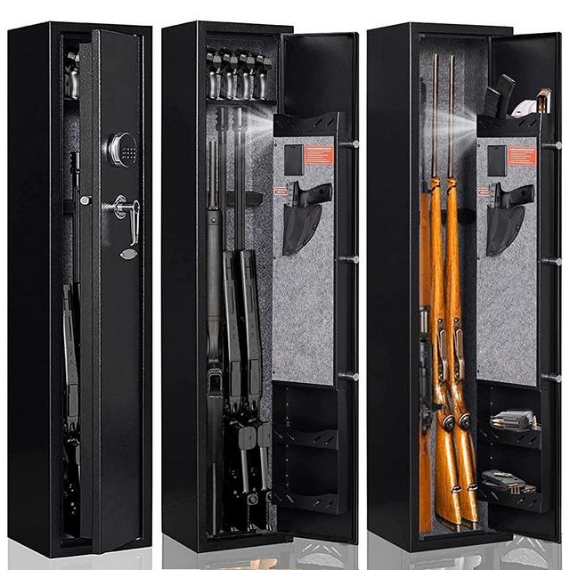 KAER Gun Safe,Rifle Safe,Gun Safes for Home Rifle and Pistols,Gun Safe for Rifles and Shotguns, Gun Safe Rifle,Gun Cabinets,Gun Cabinet for Shotguns with Built-in Removable Storage Shelf-1.73