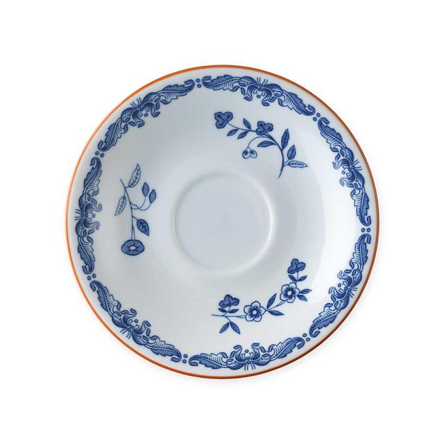 Rörstrand Ostindia Porcelain Coffee Cup Saucer in White/Blue