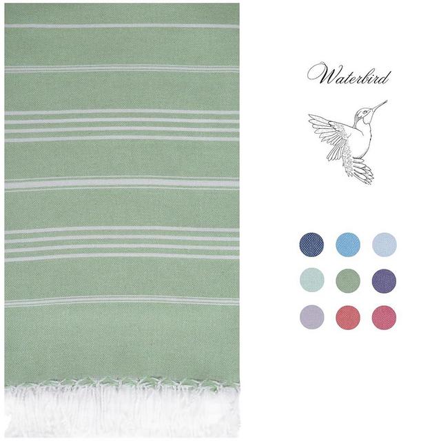 Waterbird Turkish Beach Towel Oversized - 38 x 71 inches - 100% Turkish Cotton Made in Turkey - Sand-Free Quick-Dry Travel-Friendly Towel for Adults & Kids - Perfect for Beach Lounging (Green)