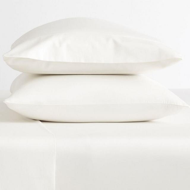 PB Essential 300-Thread-Count Sateen Extra Pillowcases, Standard S/2, Classic Ivory
