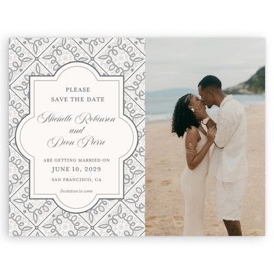 Pewter Gray, Grey Wedding Digital Save the Date - Como Photo