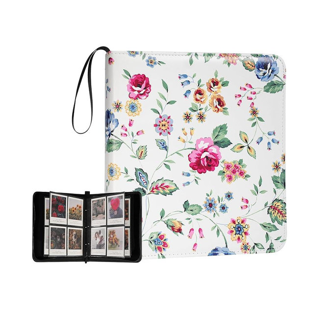 240 Pockets Portable Binder Photo Album Book For i-Type Square Polaroid Photos and Instax Wide Film Pictures (Abstract Rose)
