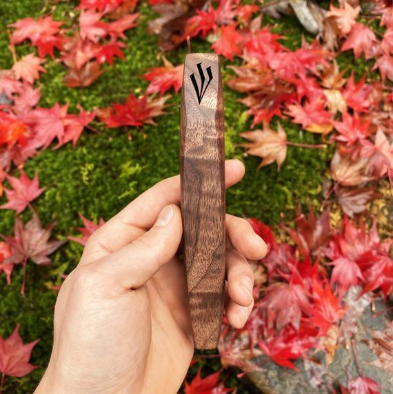 Ember Mezuzah, Hand-Carved Judaica