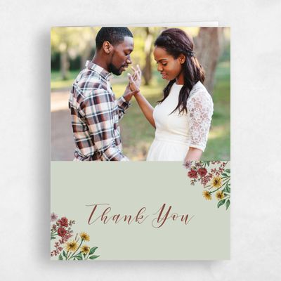 Grassy Sage, Green Wedding Thank You - Mirasol Photo