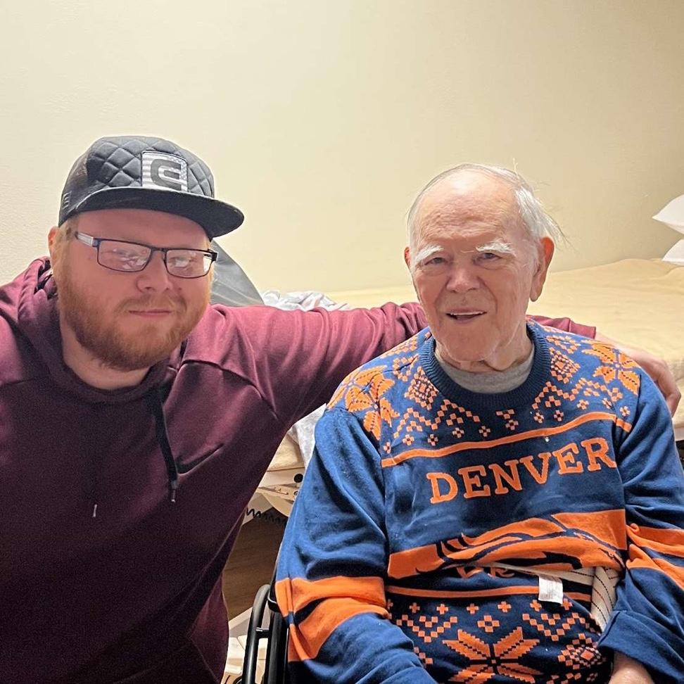 Taylor with his grandpa ( go broncos)!
