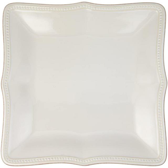 Lenox White French Perle Bead Square Dinner Plate, 2.40 LB