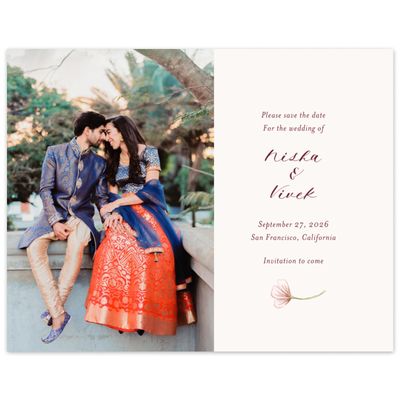 Cream, Beige Wedding Digital Save the Date - Monaco Photo