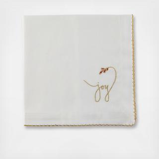 Sentiment Joy Embroidered Napkin, Set of 6