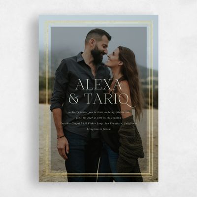 Grassy Sage, Green Wedding Invitation - Teagan Photo Foil