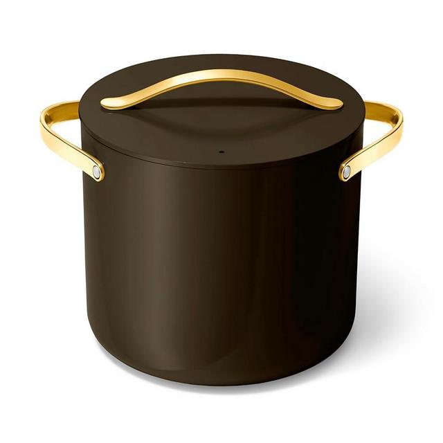 Caraway Stock Pot - 12 Qt Ceramic Coated Pot With Lid - Fee From Forever Chemicals - Large Pot for Bigger Batches - Black