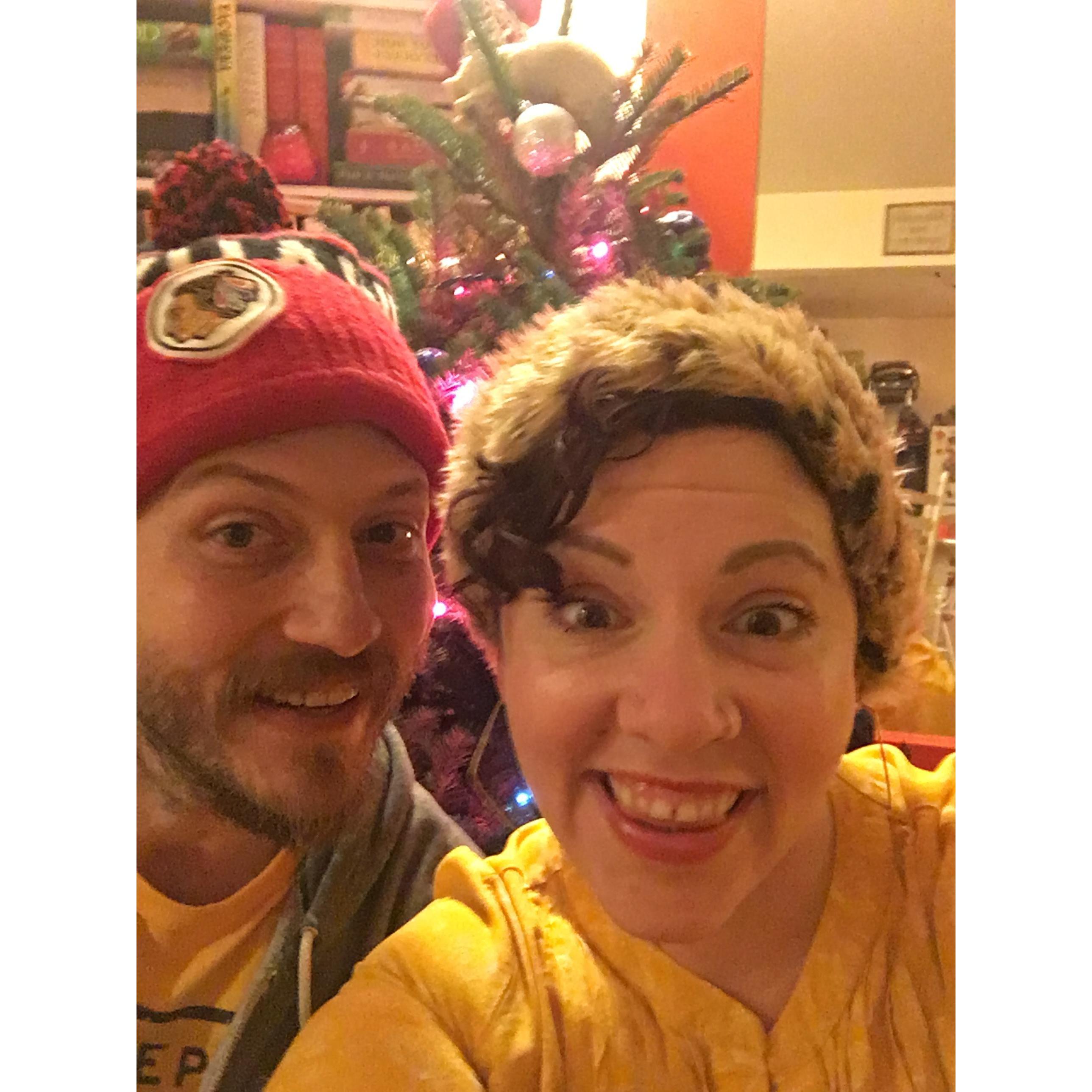 We are both total goofballs, this is from our first Christmas at our first apartment together.