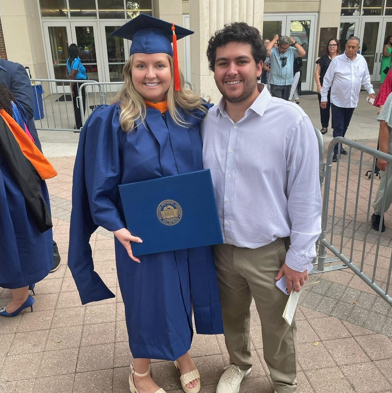 We've been blessed to support each other through multiple degrees! Callie's SMU Graduation