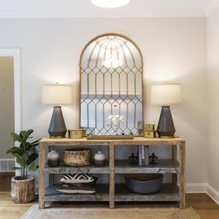 Arched Cage Framed Wall Mirror