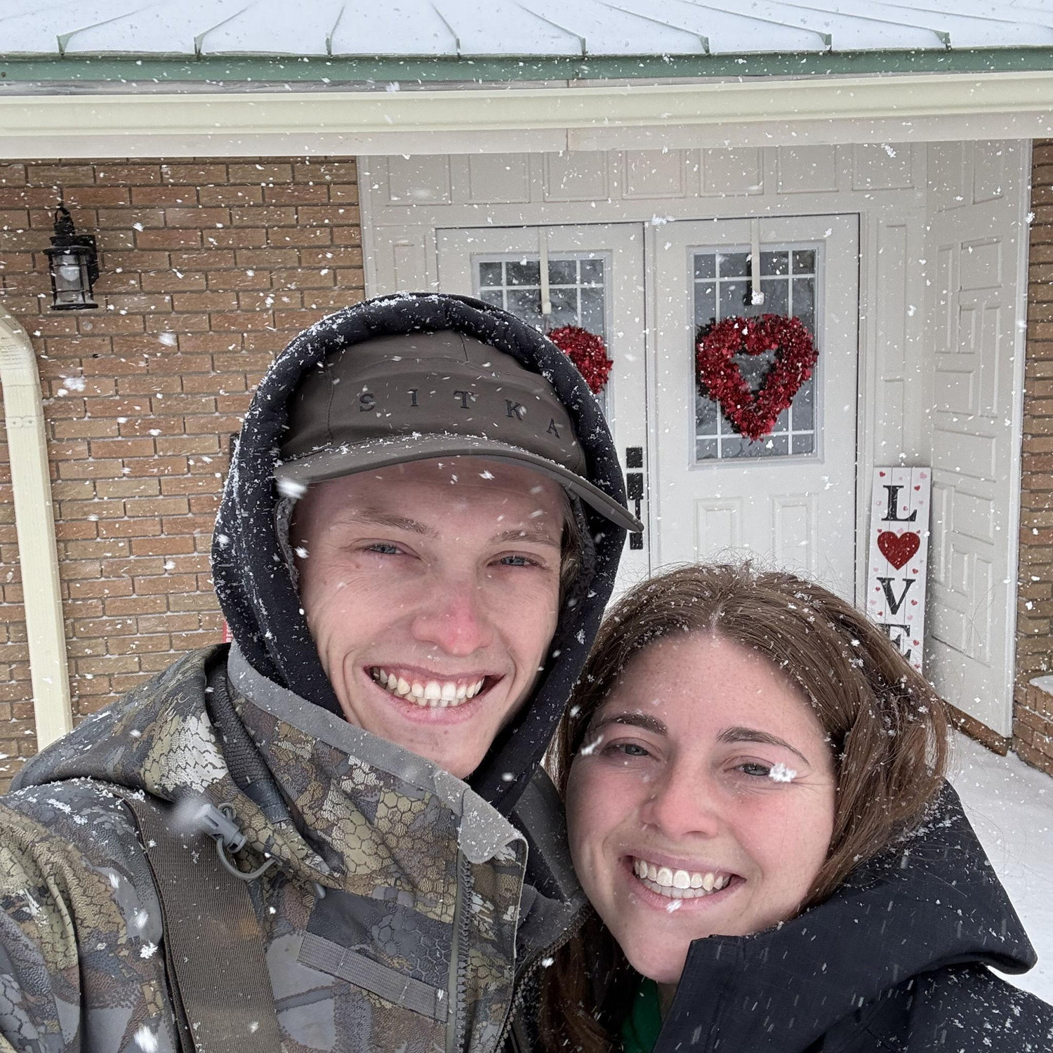 The first snowstorm we experienced together in our house