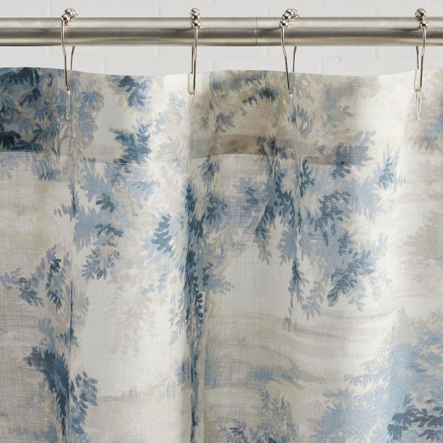 Blue Jardin Toile Shower Curtain, 72"